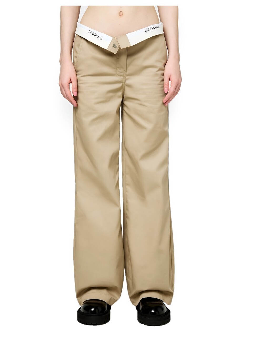 PALM ANGELS Beige Reversed Waistband Trousers XS NWT
